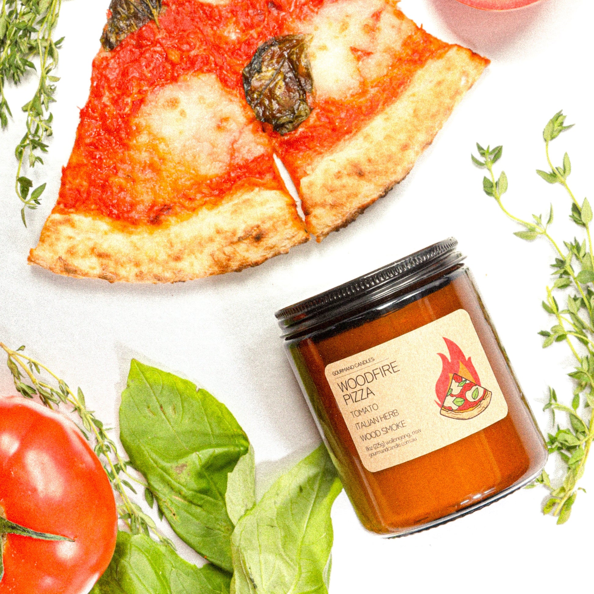 pizza candle tomato candle scent herb scent basil candle thyme candle oregano candle