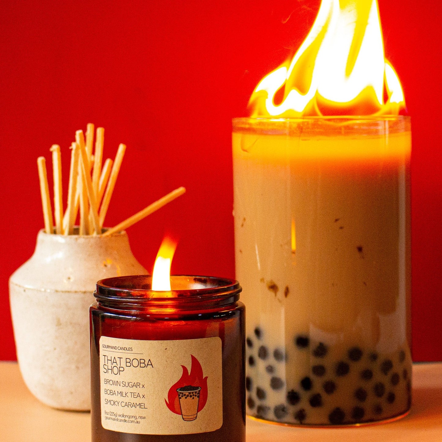 boba candle milk tea candle