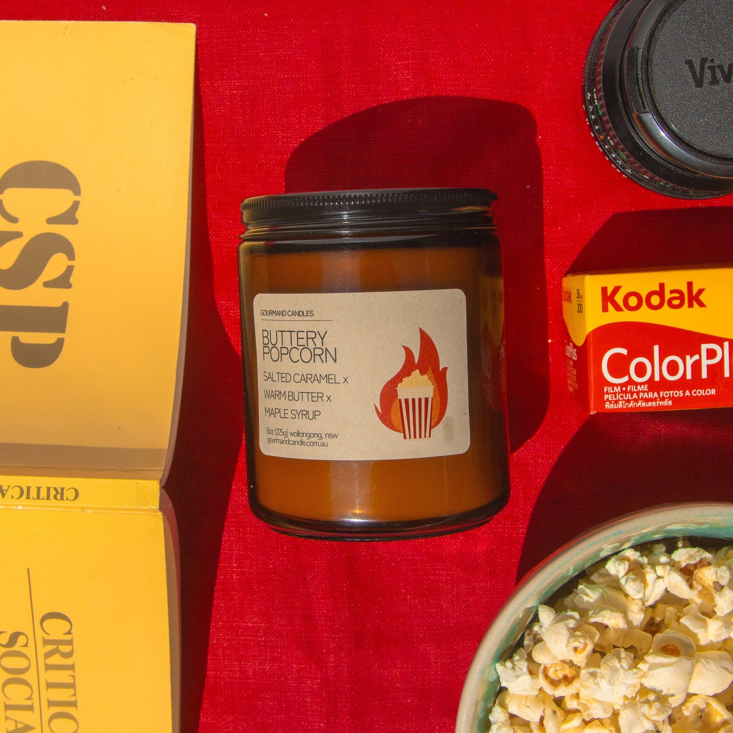 popcorn scent candles, gourmand scent, gourmand soy wax candle